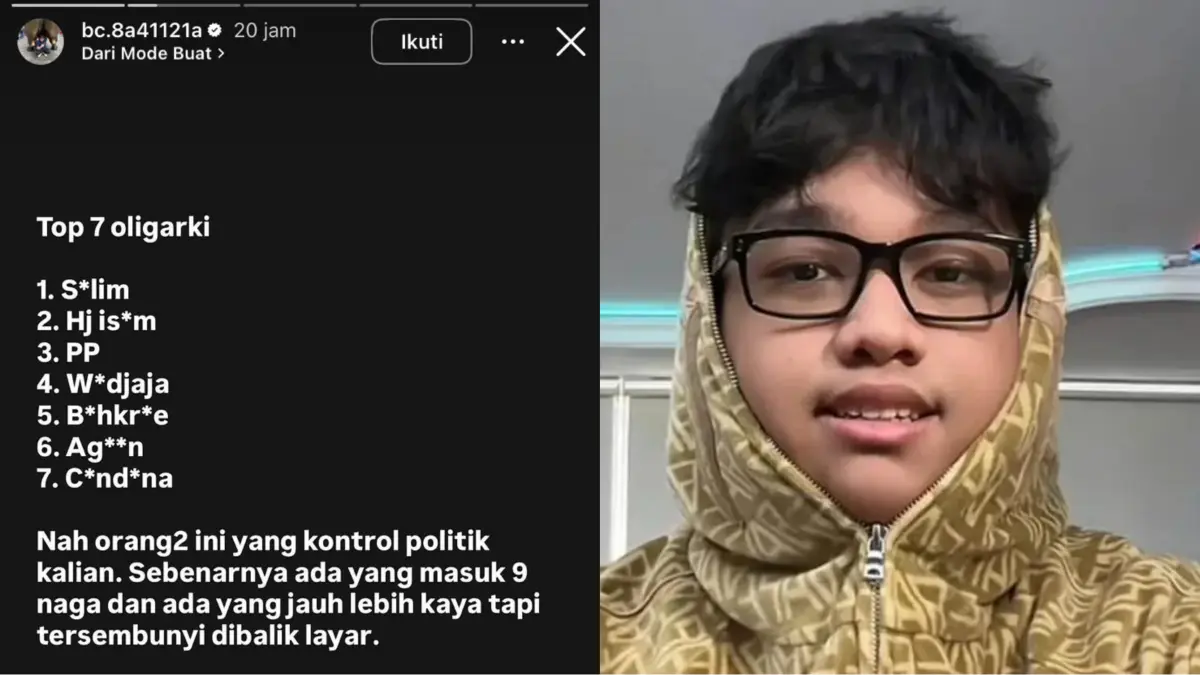 Story yang menunjukkan sosok oligarki di Indonesia.(StoryIG)