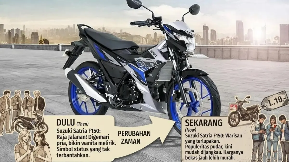 Suzuki Satria FU 150 dulu digandrungi anak muda.(Ilustrasi AI)