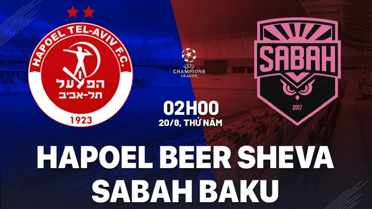 Hapoel Beer Sheva dijadwalkan menghadapi Sabah FK di Stadion Toto Turner, Beersheba, Israel dalam laga playoff Liga Champions 2026/2027, Kamis (20/8/2026) dini hari WIB. (Sumber: bongda24h.vn)