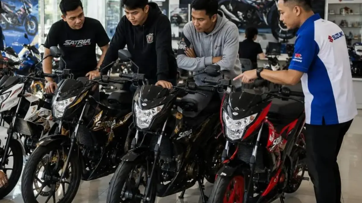 Suzuki Satria F150 masih populer dan banyak diburu pecinta otomotif. (Ilustrasi AI)
