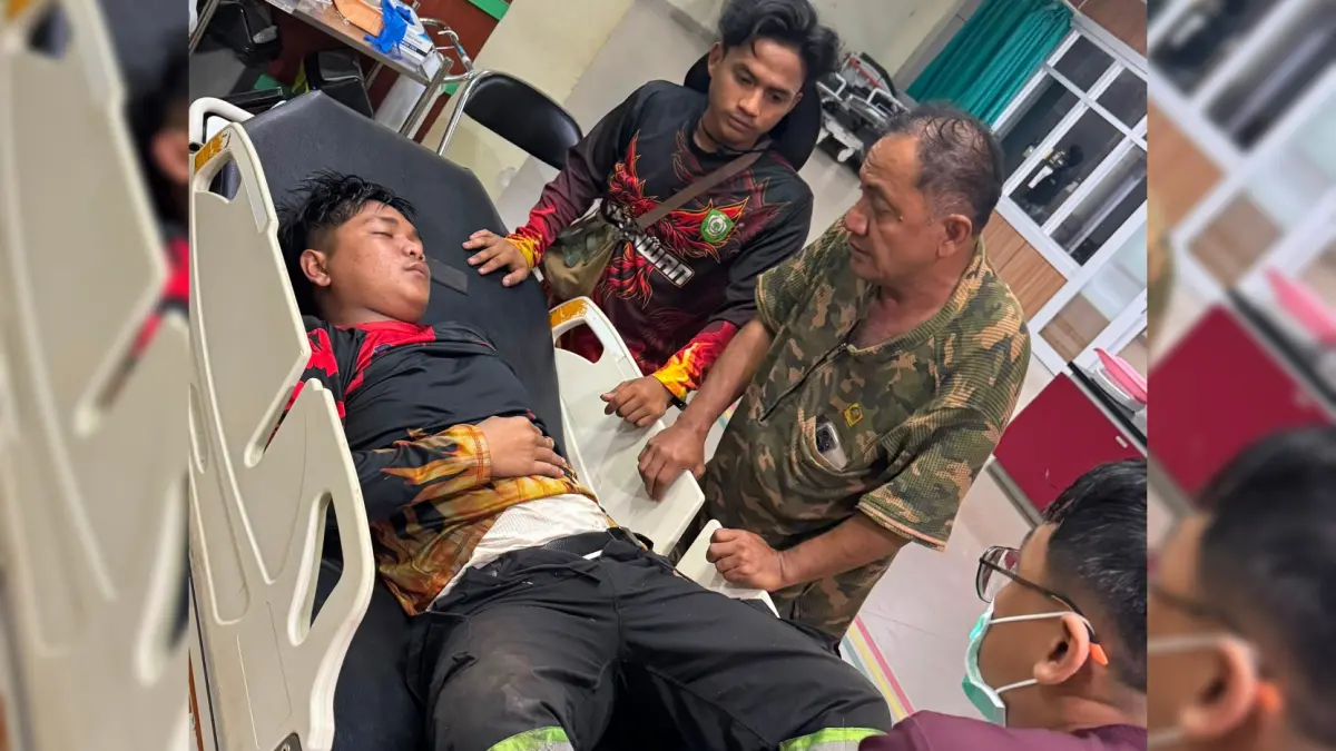 Pemadam di Sampit terkapar.(BPBD)