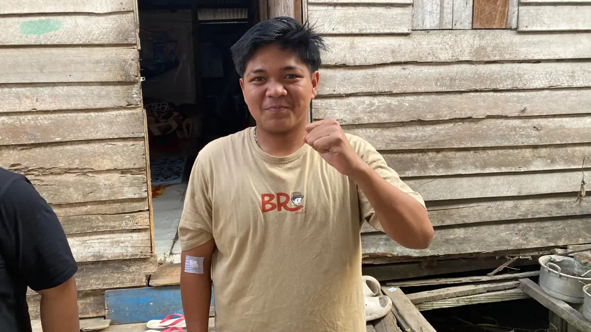 Muhammad Rizky Mubarak sudah pulih lagi usai terkapar padamkan karhutla.(Miftah/kaltengpos.jawapos.com)