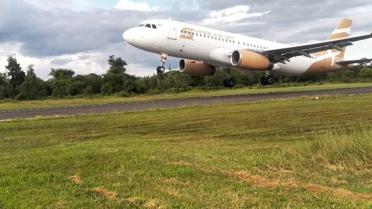 Super Air Jet gagal mendarat di Sampit.(Dok kaltengpos.jawapos.com)