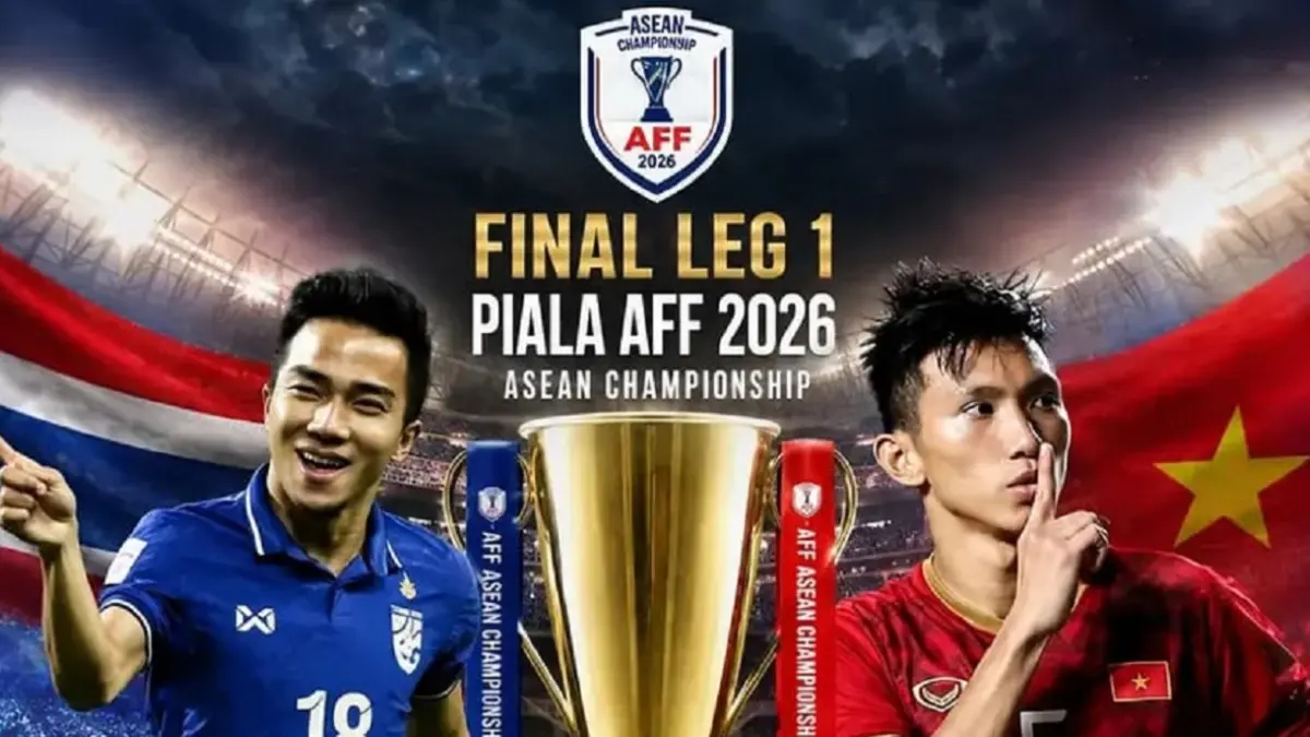 Timnas Thailand dan Vietnam akan bertemu pada leg pertama final Piala AFF 2026 yang akan digelar di Stadion Rajamangala, Bangkok, Sabtu (22/8/2026) malam WIB. (Sumber: Instagram @officialwowfakta)