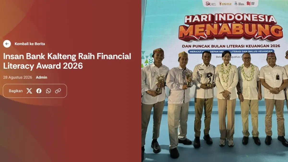 Anas Wahid Maulana, insan PT Bank Kalteng, meraih Financial Literacy Award (FLA) 2026.(Humas)
