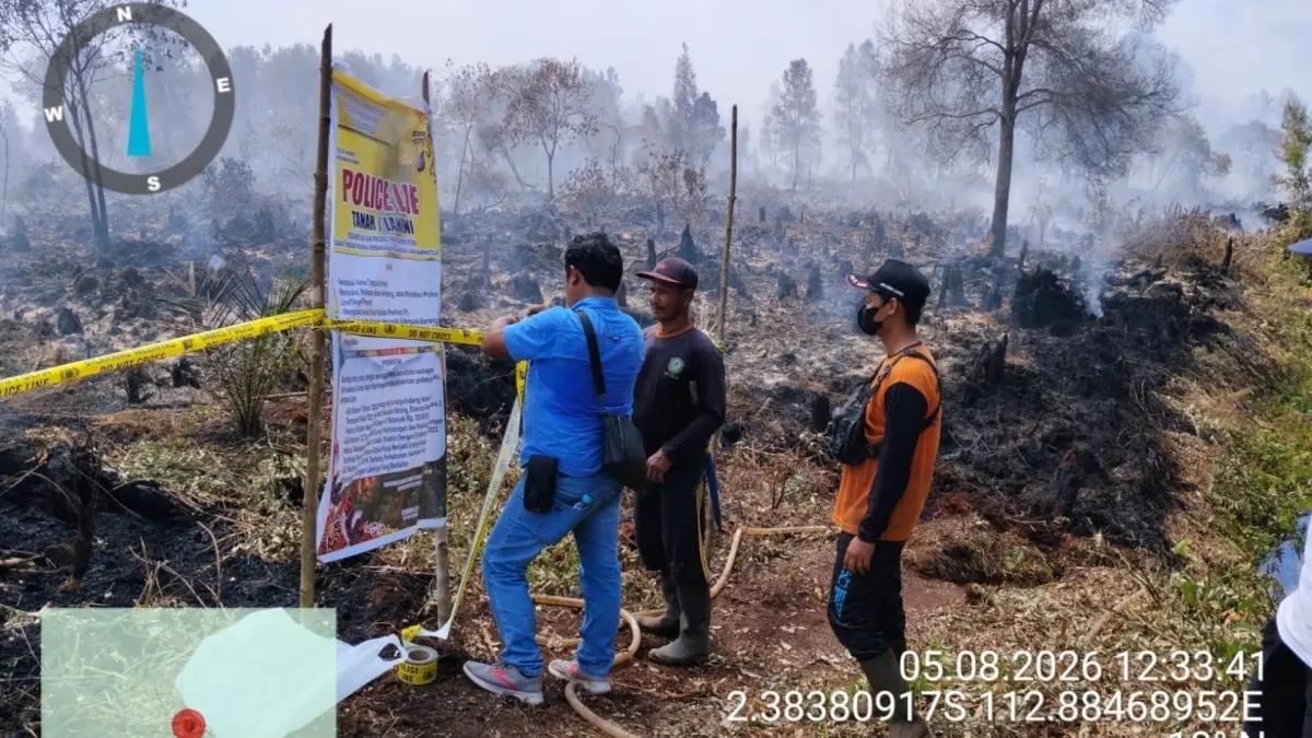 Lokasi pembakaran lahan Desa Camba.(Humas)