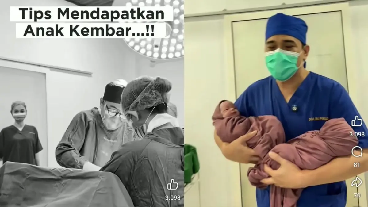 dr Indra Tarigan beri penjelasan soal dapat bayi kembar.(Facebook)
