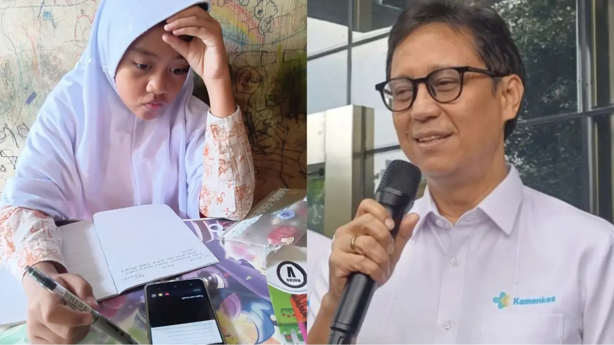 Murid SD di Palangka Raya melaksanakan PJJ, Menkes berbicara soal dampak asap.(Agus Pramono/kaltengpos.jawapos-Antara)