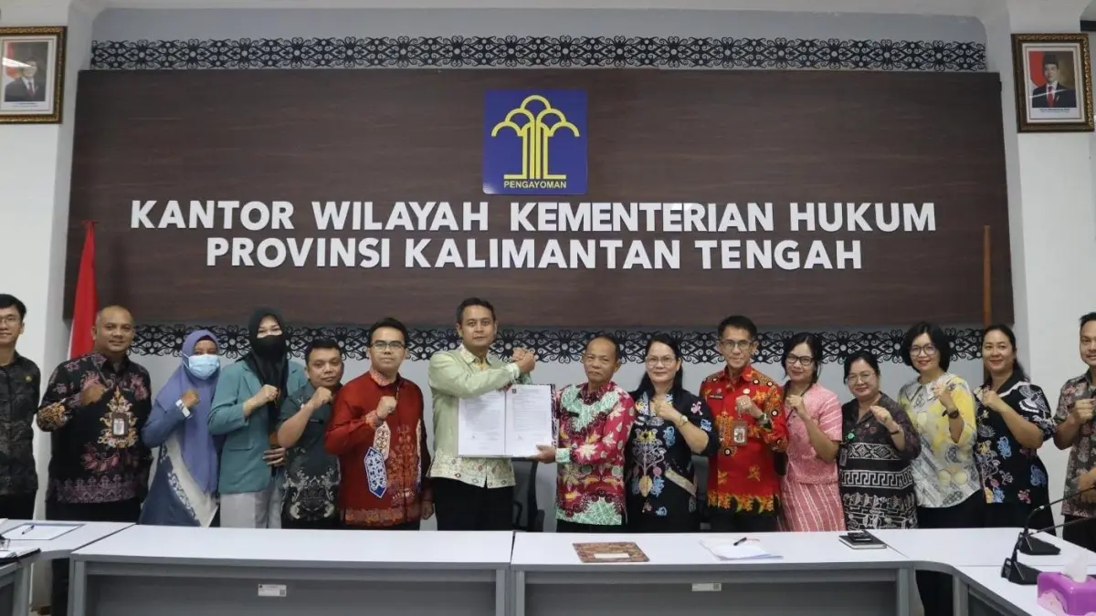 Pembahasan Raperbup Katingan di Kanwil Kemenkum Kalteng.(Humas)