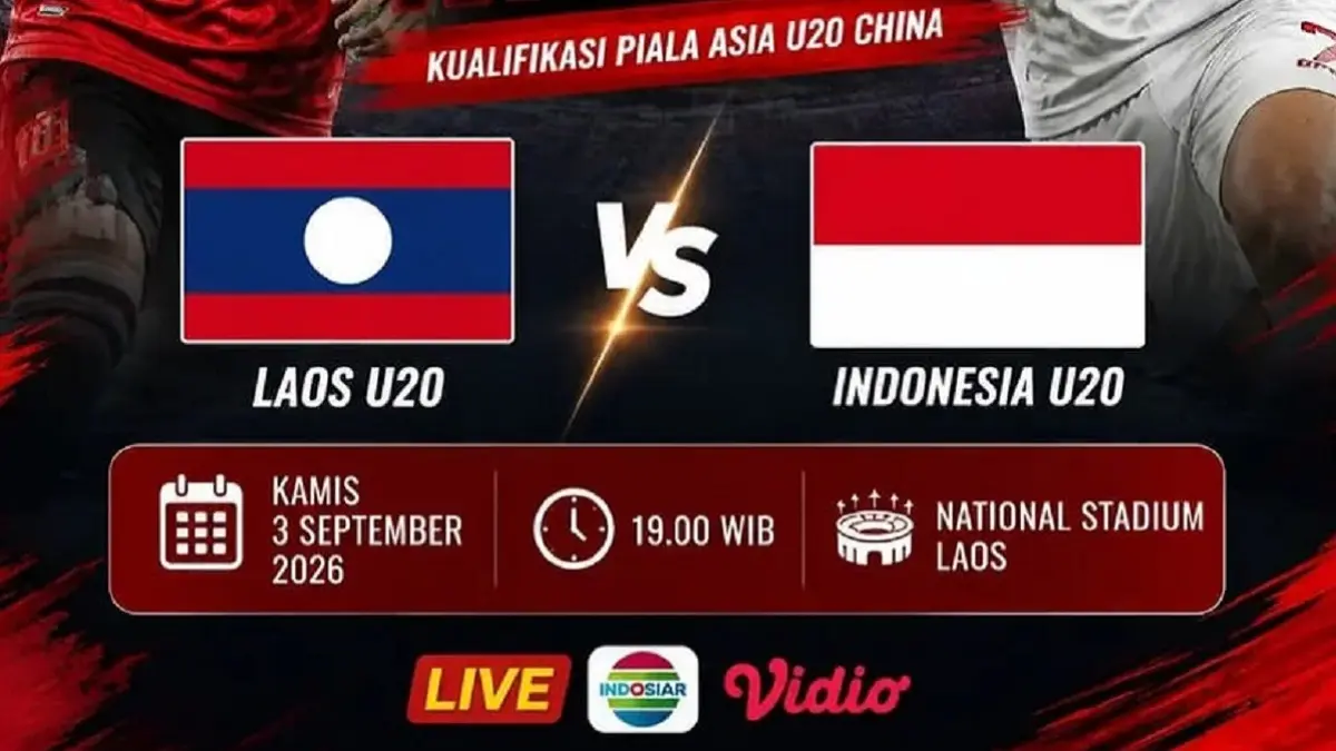 Pertandingan Laos U-20 vs Indonesia U-20 di Kualifikasi Piala Asia U-20 2027 terpaksa ditunda akibat hujan deras dan petir di Vientiane. (Sumber: Instagram @bolasportcom dan supperballid)