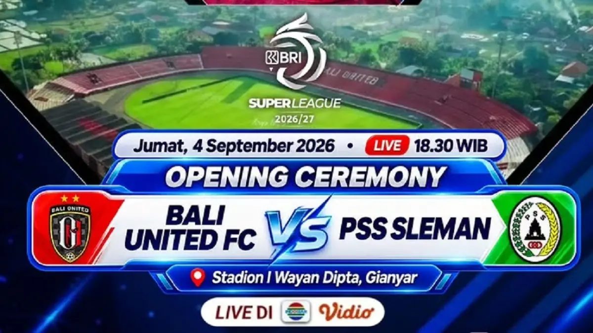 Bali Unites bersiap menghadapi PSS Sleman di Stadion Kapten I Wayan Dipta pada pekan pembuka BRI Super League 2026/2027, Jumat (4/9/2026) malam WIB. (Sumber: Instagram @kda_dkijakarta) 