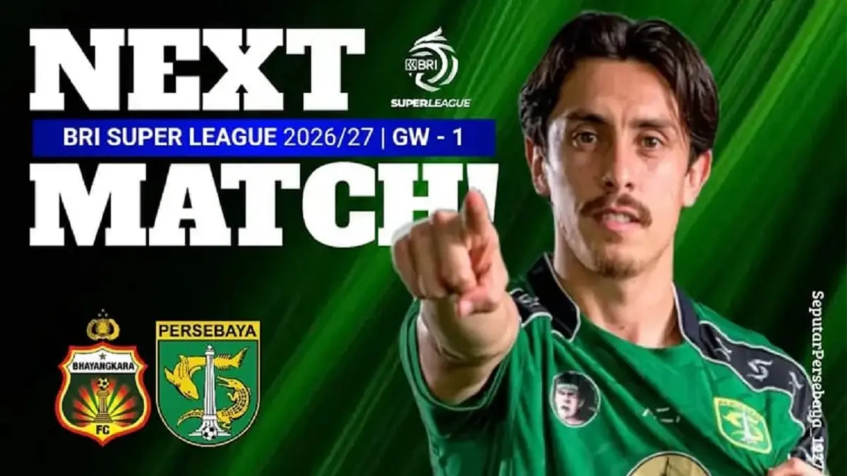Bhayangkara FC akan menjajal kekuatan Persebaya Surabaya di Stadion Sumpah Pemuda pada pekan pertama BRI Super League 2026/2027, Sabtu (5/9/2026) sore WIB. (Sumber: Instagram @seputarpersebaya_1927)  