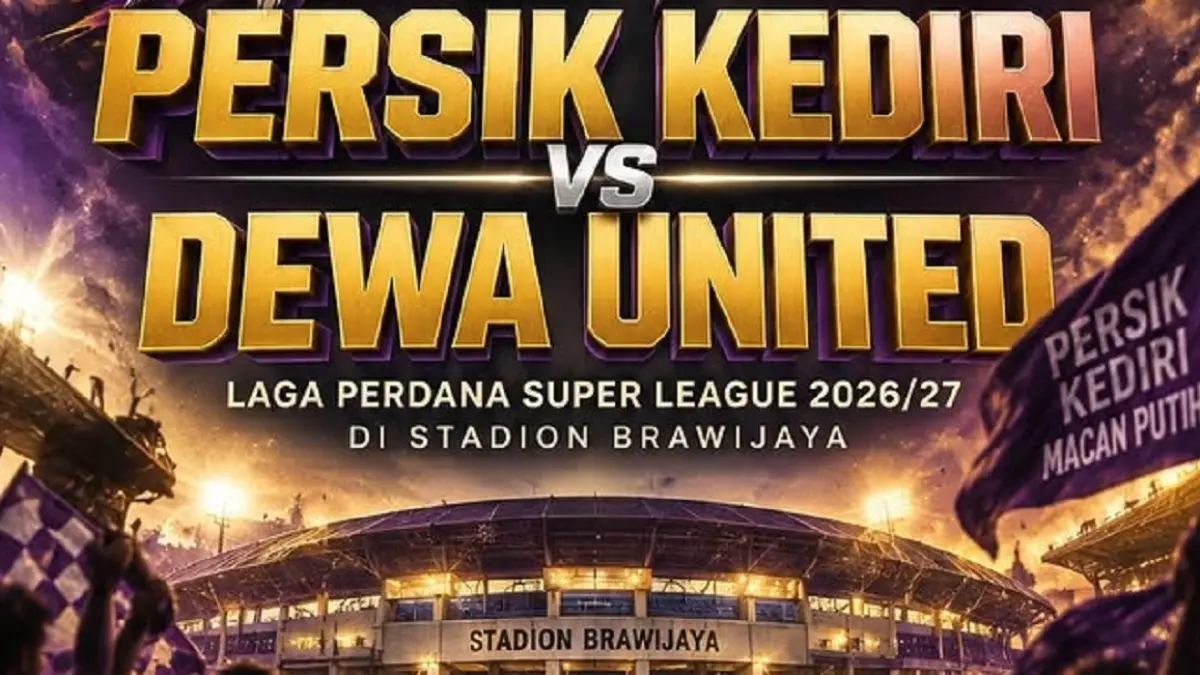 Persik Kediri akan menjajal kekuatan Dewa United di Stadion Brawijaya pada pekan pertama BRI Super League 2026/2027, Sabtu (5/9/2026) sore WIB. (Sumber: Instagram @kediritangguh.co)