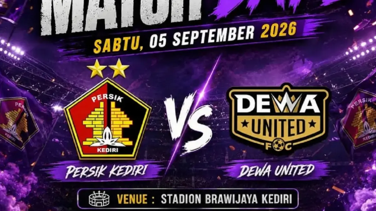 Persik Kediri bersiap menjamu Dewa United di Stadion Brawijaya pada pekan pertama BRI Super League 2026/2027, Sabtu (5/9/2026) sore WIB. (Sumber: Instagram @harianpersik)