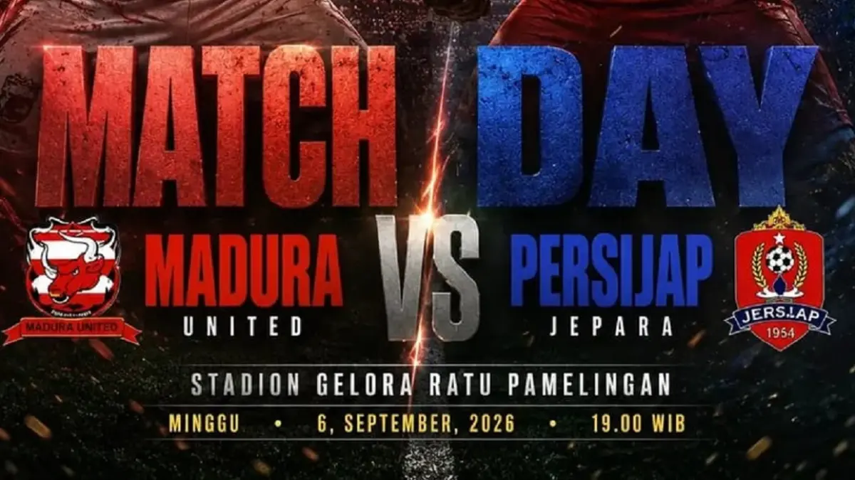 Madura United dijadwalkan menjamu Persijap Jepara di Stadion Ratu Pamelingan pada pekan pertama BRI Super League 2026/2027, Minggu (6/9/2026) malam WIB. (Sumber: Instagram @eastjava.soccer)