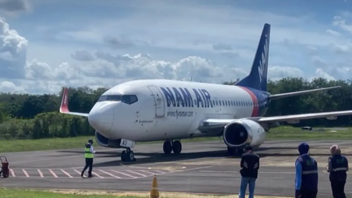 NAM Air masih menunda penerbangan melalui Bandara H Asan Sampit.(Miftahul Ilma/kaltengpos.jawapos.com)