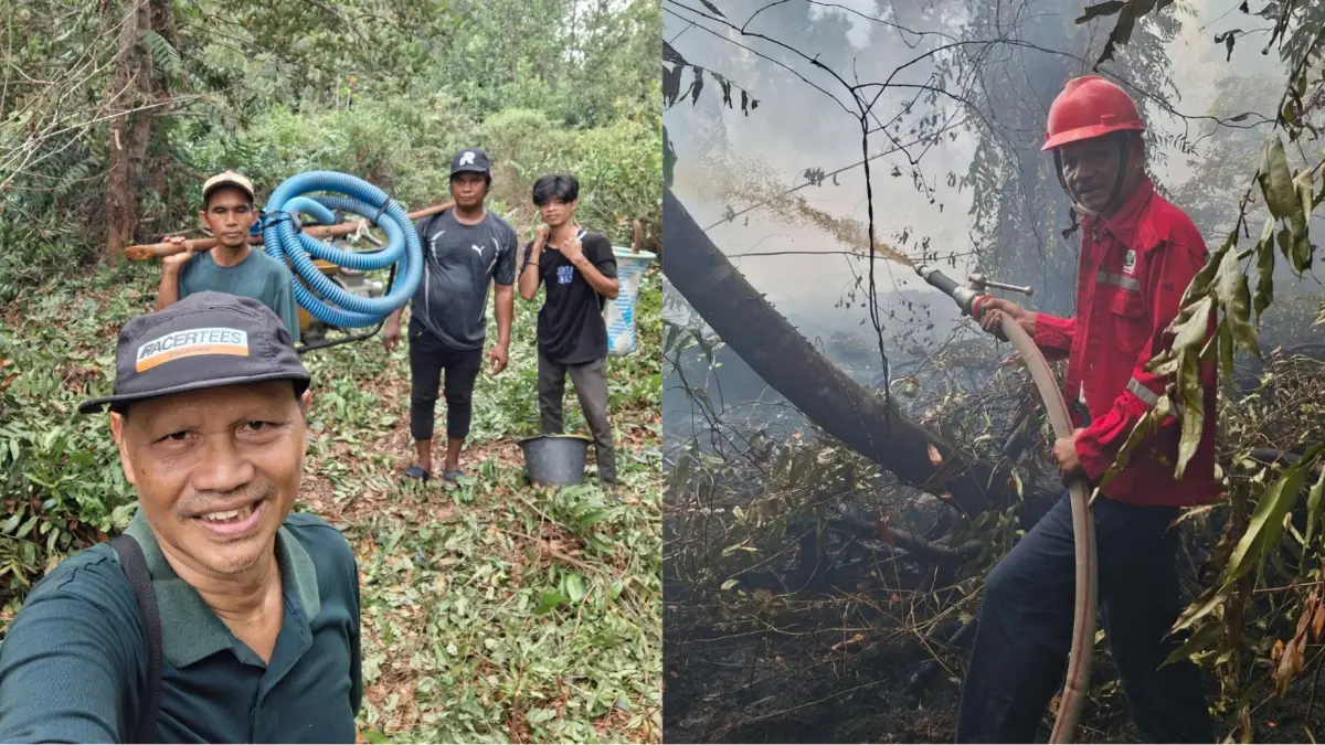 Januminro turun lansung memadamkan karhutla. (Dok Pribadi)