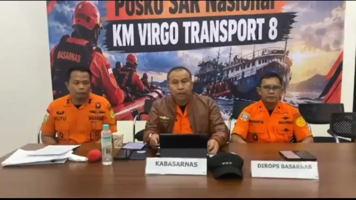 Marsekal Madya TNI Mohammad Syafii terkait perkembangan operasi SAR kecelakaan KM Virgo Transport 8.(Basarnas)