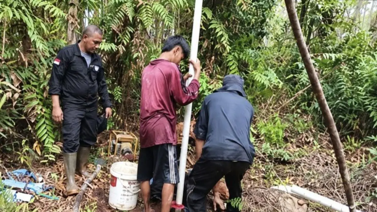 Pembangunan sumur bor oleh Dishut Kalteng.(Humas)