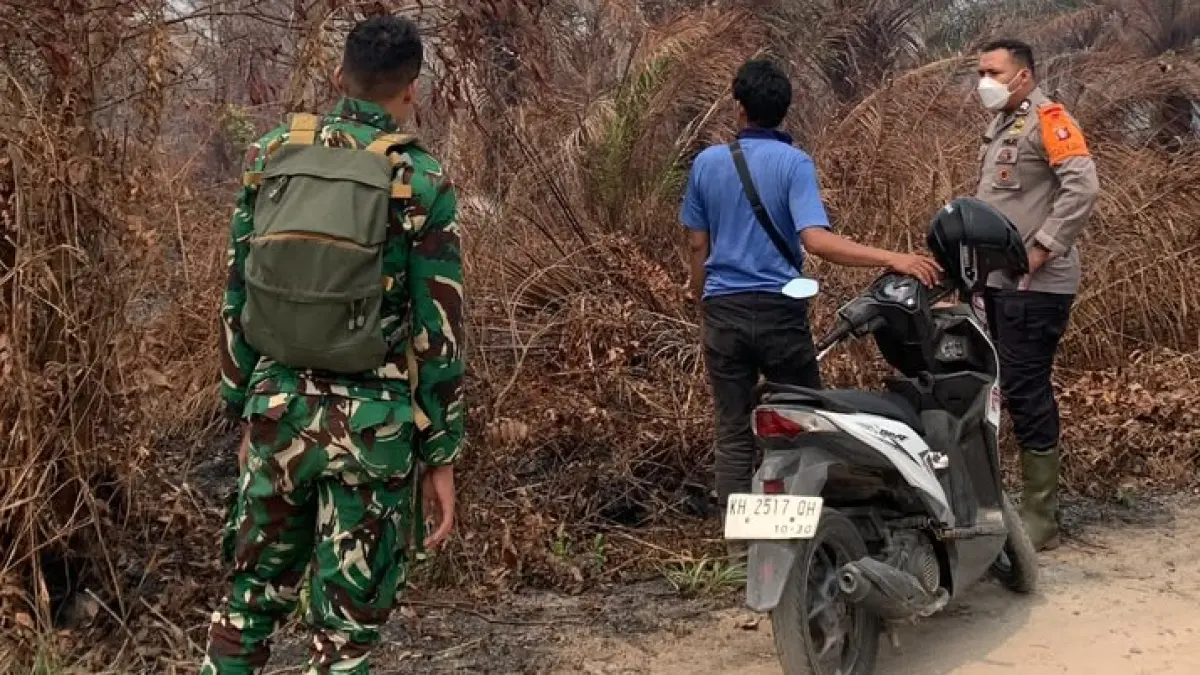 Terduga pelaku bakar lahan diamankan polisi.(Humas)