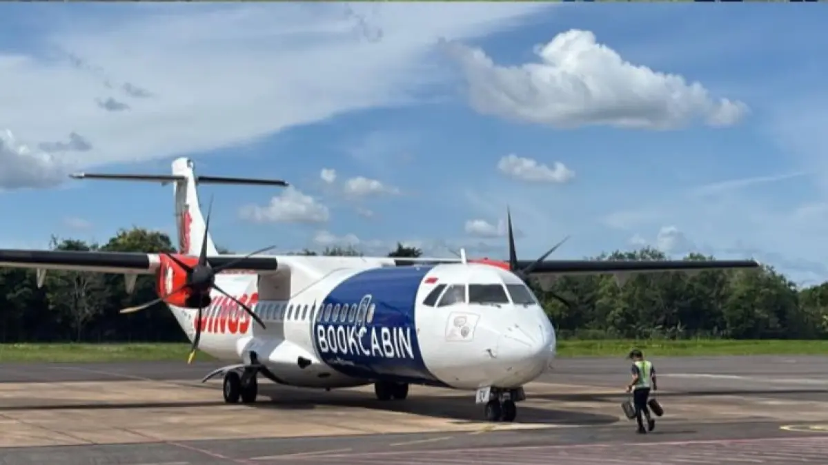 Pesawat gagal berangkat di Bandara H Asan.(Dok Miftahul Ilma/kaltengpos.jawapos.com)