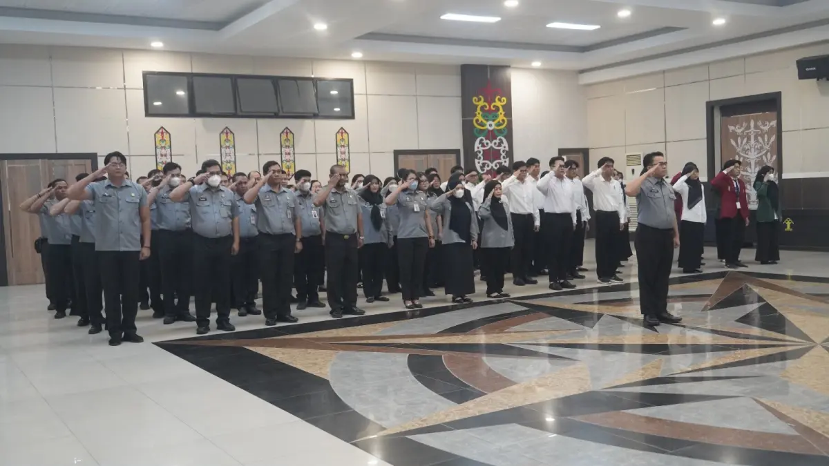 Apel pegawai Kemenkum Kalteng.(Humas)