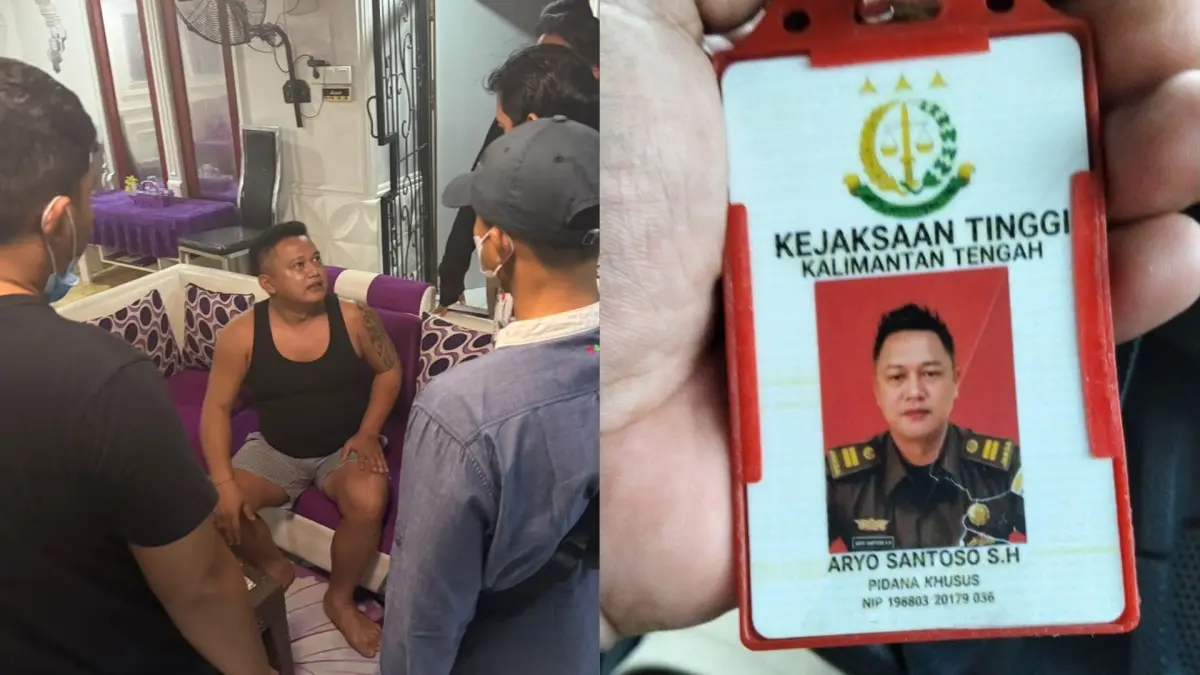 Pria berinisial AR, jaksa gadungan diamankan.(Penkum)