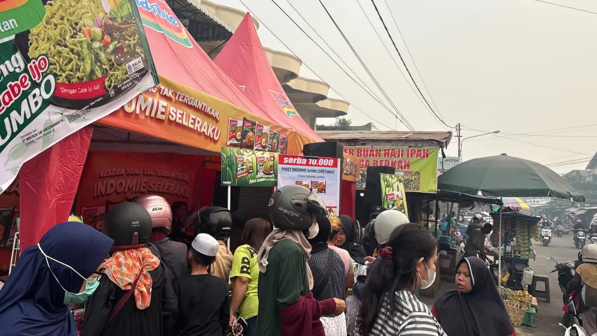 Kegiatan promosi Indomie di Pasar Besar Palangka Raya, Minggu (20/9/2026).(Indomie)