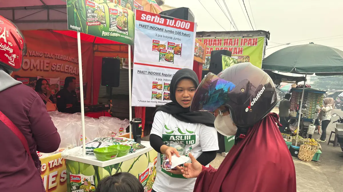 Kegiatan promosi Indomie di Pasar Besar Palangka Raya, Minggu (20/9/2026).(Indomie)