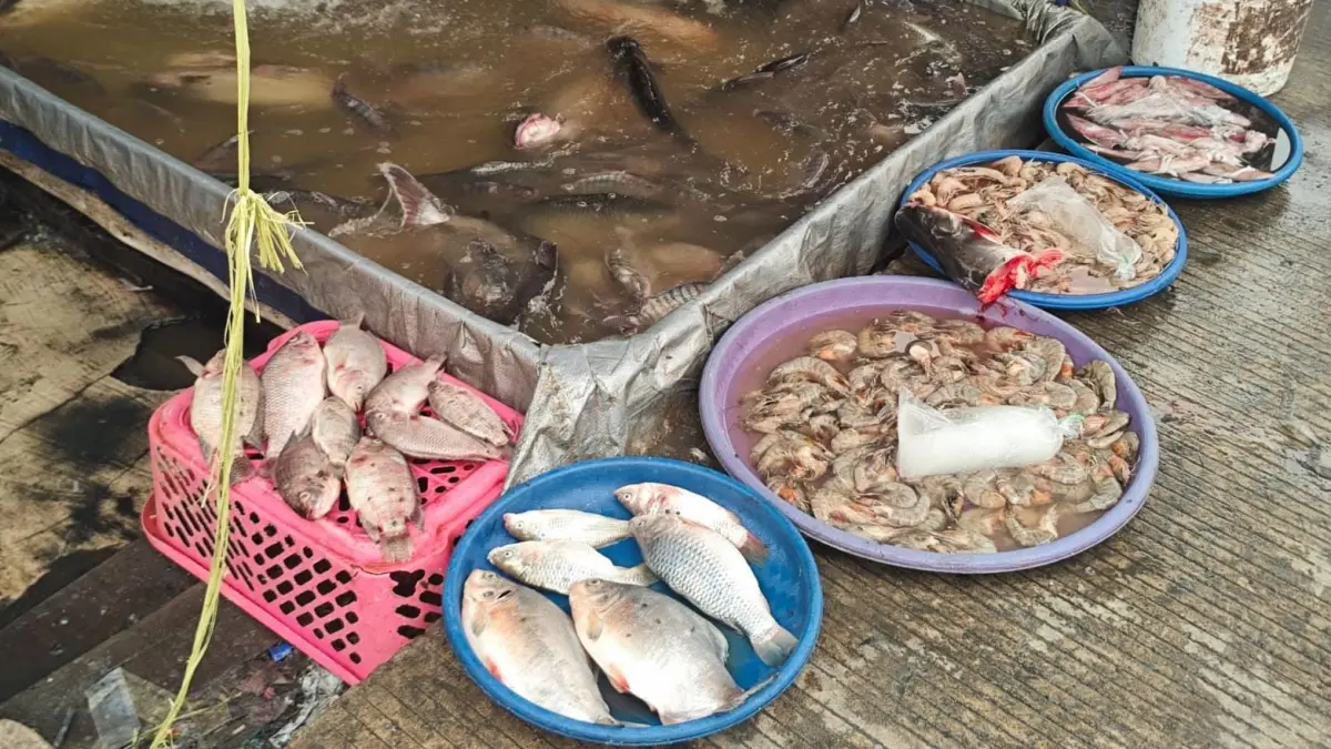 Harga ikan di Pasar Besar mengalami kenaikan.(Fatih/kaltengpos.jawapos.com).
