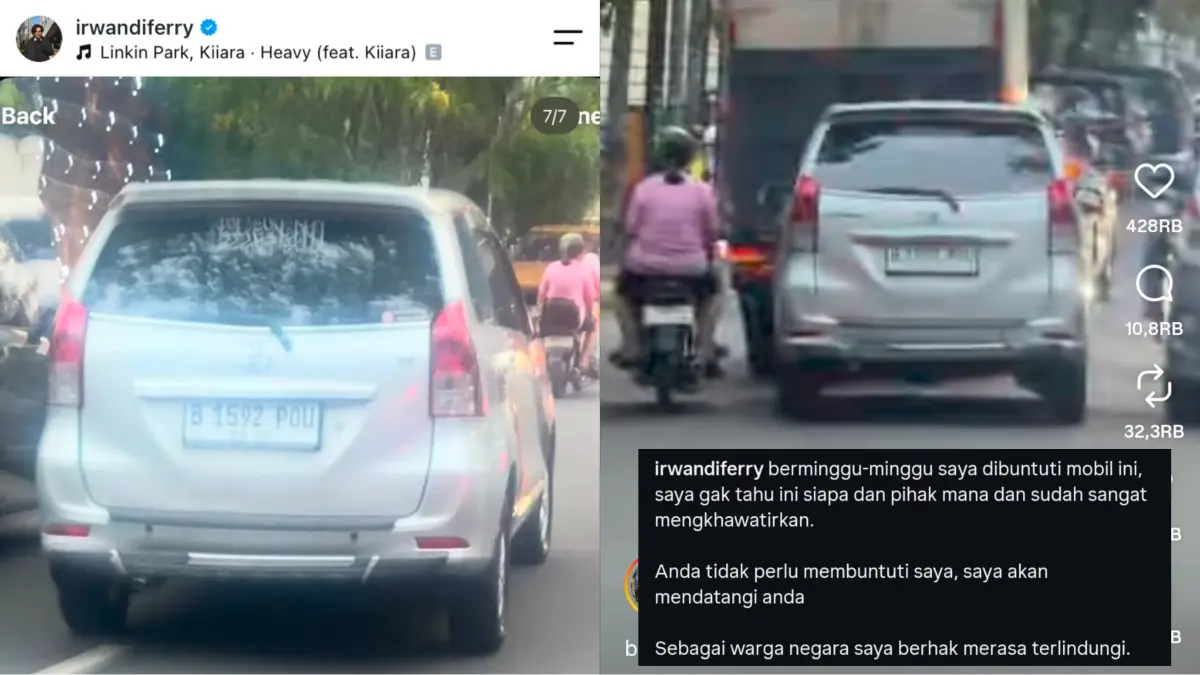 Status Ferry Irwandi dibuntutui orang tak dikenal.(IG/Ferry Irwandi)