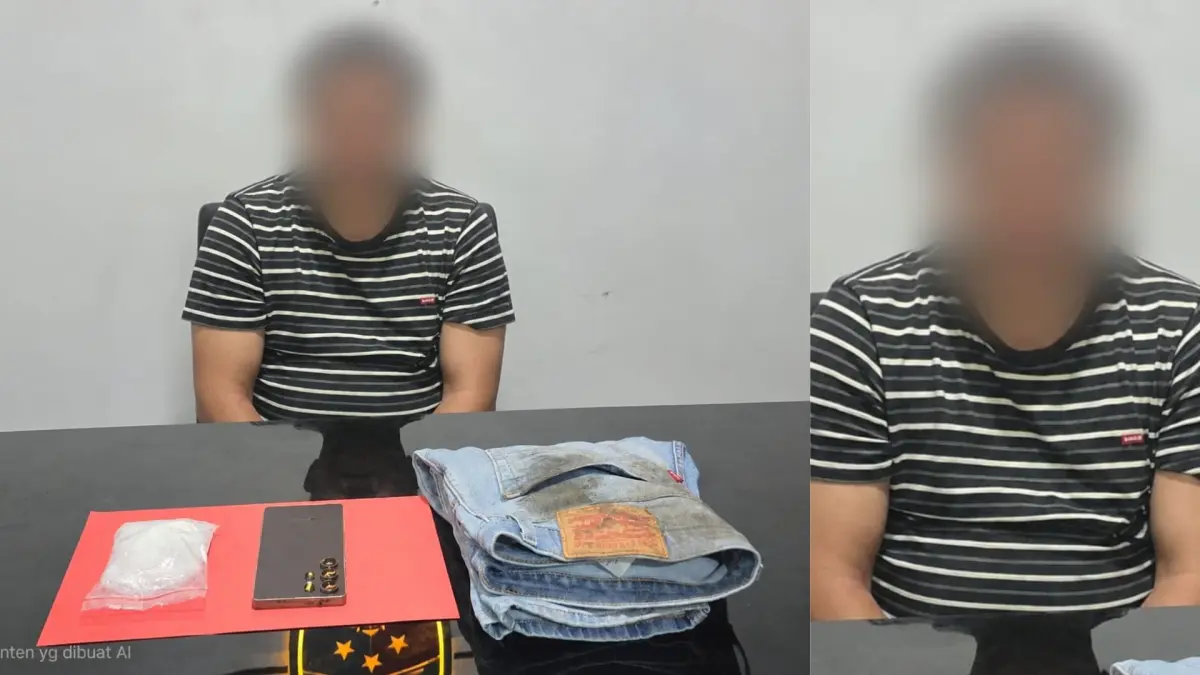 Pelaku dan barang bukti.(Humas)