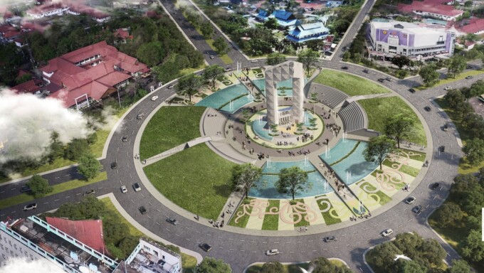 Desain Bundaran Besar Palangka Raya.