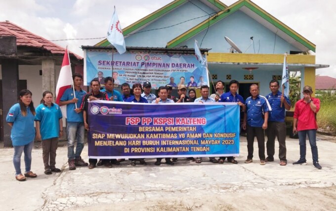 Pengurus FSP PP KSPSI Kalteng tengah berkomitmen berkolaborasi dengan pemerintah mewujudkan kamtibmas yang aman dan kondusif jelang hari Buruh Internasional tahun 2023. DOK PRIBADI