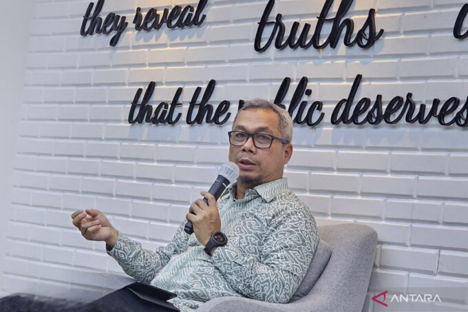 CEGAH JUDI ONLINE : Direktur Jenderal Informasi dan Komunikasi Publik Kementerian Kominfo Usman Kansong di Kantor Kementerian Kominfo, Jakarta Pusat, Jumat (26/7/2024).