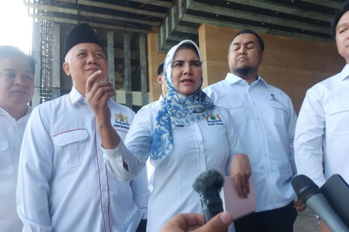 HASIL DIALOG : Ketua Kamar Dagang dan Industri (Kadin) Provinsi Kaltim Dayang Donna Faroek saat menyampaikan keterangan usai diundang Presiden Jokowi untuk berdialog di Istana aruda IKN, Penajam Paser Utara, Selasa (30/7/2024).