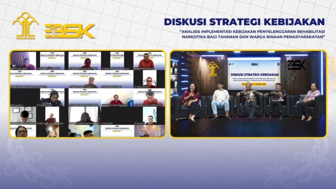 DISKUSI : Kanwil Kemenkumham Kalteng memfasilitasi kegiatan yang dilaksanakan Badan Strategi Kebijakan Hukum dan HAM RI dengan tema ‘Implementasi Kebijakan Penyelenggaraan Layanan Rehabilitasi Narkotika bagi Tahanan dan Warga Binaan Pemasyarakatan’.