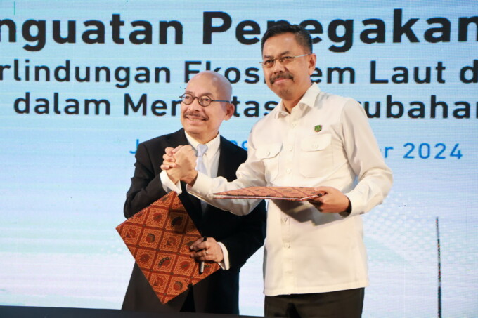 KERJA SAMA: Jampidum bersama IOJI menggelar lokakarya terkait penguatan penegakan hukum perlindungan ekosistem laut dan pesisir dalam mengatasi perubahan iklim.