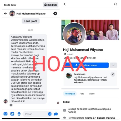 akun facebook yang mengatasnamakan HM Wiyatno