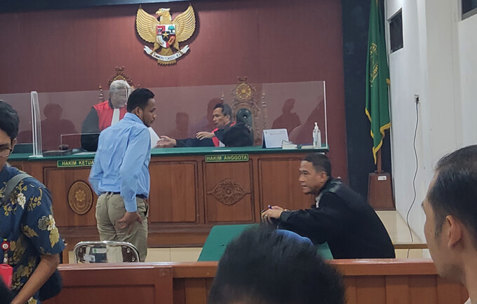 Faturrahman saat sidang. ARIEF PRATHAMA/KALTENG POS