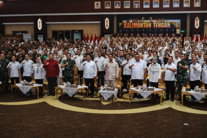 MENUJU SWASEMBADA PANGAN: Kajati Kalteng Dr Undang Mugopal SH MHum memberikan sambutan pada Rakor Program Swasembada Pangan di Aula Jayang Tingang, Rabu (19/3/2025). KEJATI UNTUK KALTENG POS