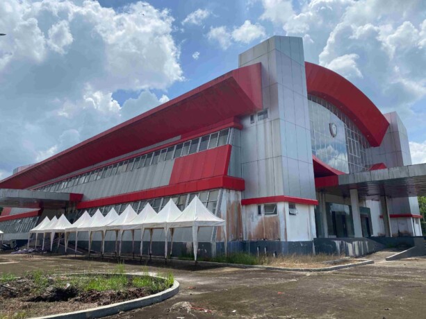 SIAP DIFUNGSIKAN: Gedung Expo Sampit siap difungsikan sebagai tempat MTQ tingkat Kecamatan Baamang. MIFTAH/ KALTENG POS