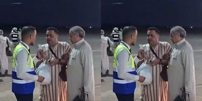 Ameur Al-Mansour Gaddafi saat hendak berangkat haji.