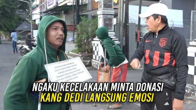 Dedi Mulyadi saat membognkar praktik pengemis.