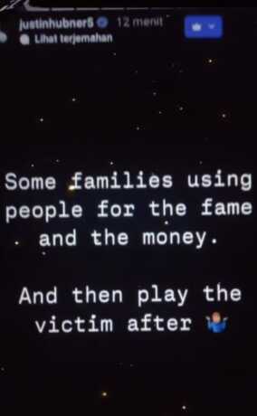 Unggahan story di Instagram Exclusive @justinhubner5