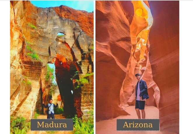 Persamaan wisata alam di Grand Canyon di utara Arizona dan Pelalangan Arosbaya Madura.