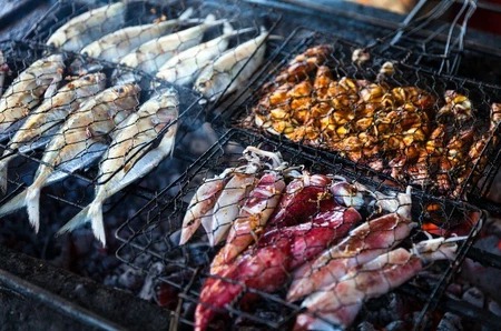 Ilustrasi kuliner seafood