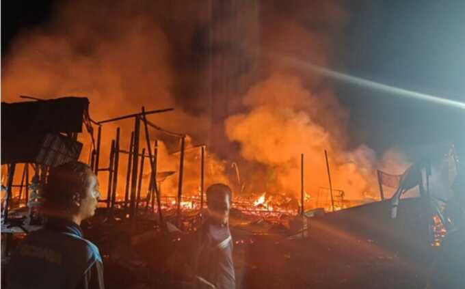 Kebakaran di Desa Buhut Jaya.