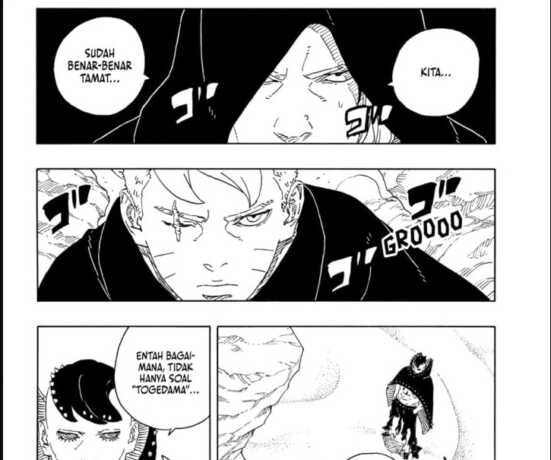 Cuplikan panel manga Boruto: Two Blue Vortex Chapter 22 menunjukkan momen kritis di mana Boruto berhadapan langsung dengan Jura. Kalimat