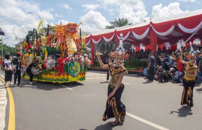 Salah satu festival kesenian yang dilaksanakan setiap memperingati HUT Kalteng, foto FBIM tahun 2024. (Foto. Arief Prathama/Kalteng)